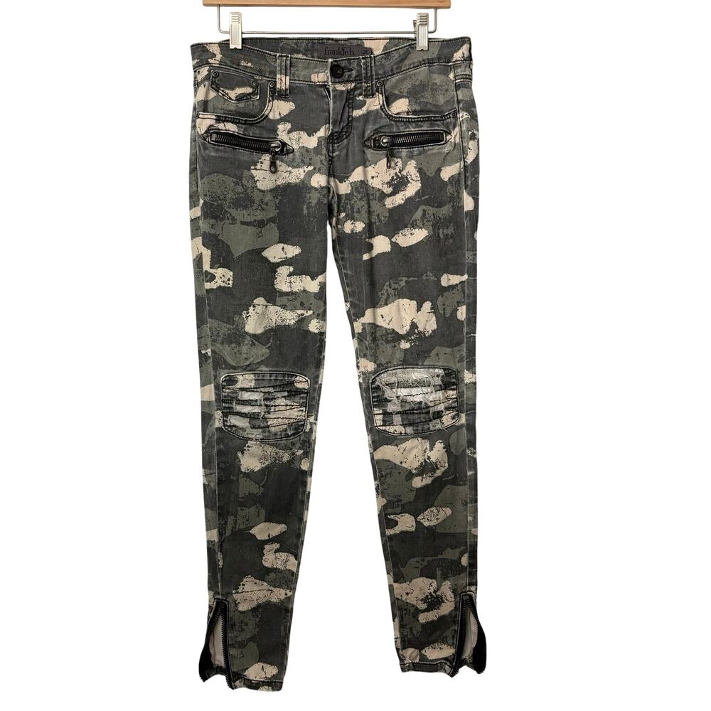 Vintage Frankie B Low Rise Camo Skinny Jeans Women’s Size 26 Y2K Rare Grunge